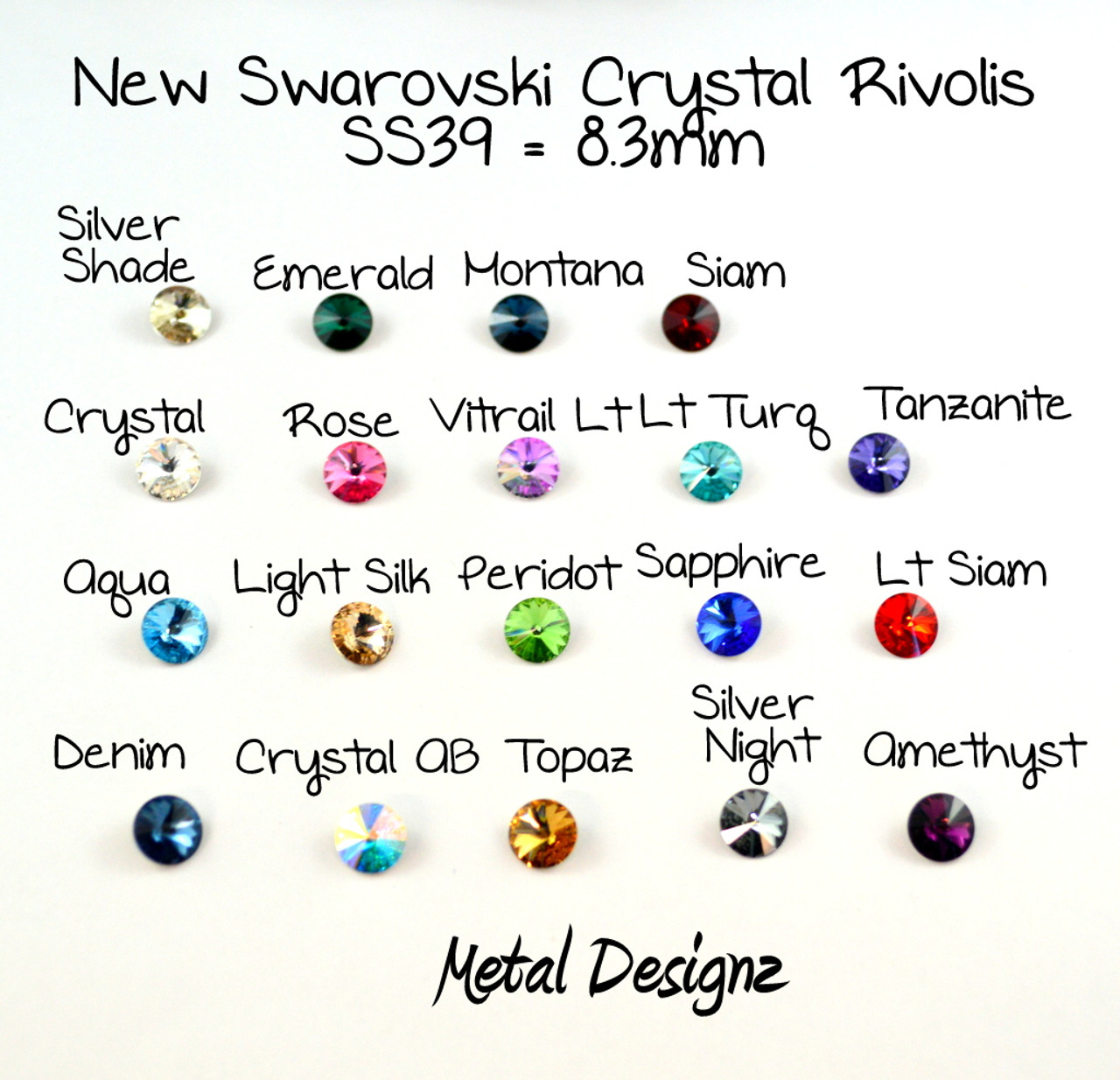 Rivoli SS39 - Swarovski Crystal - Sold individually - Metal Designz