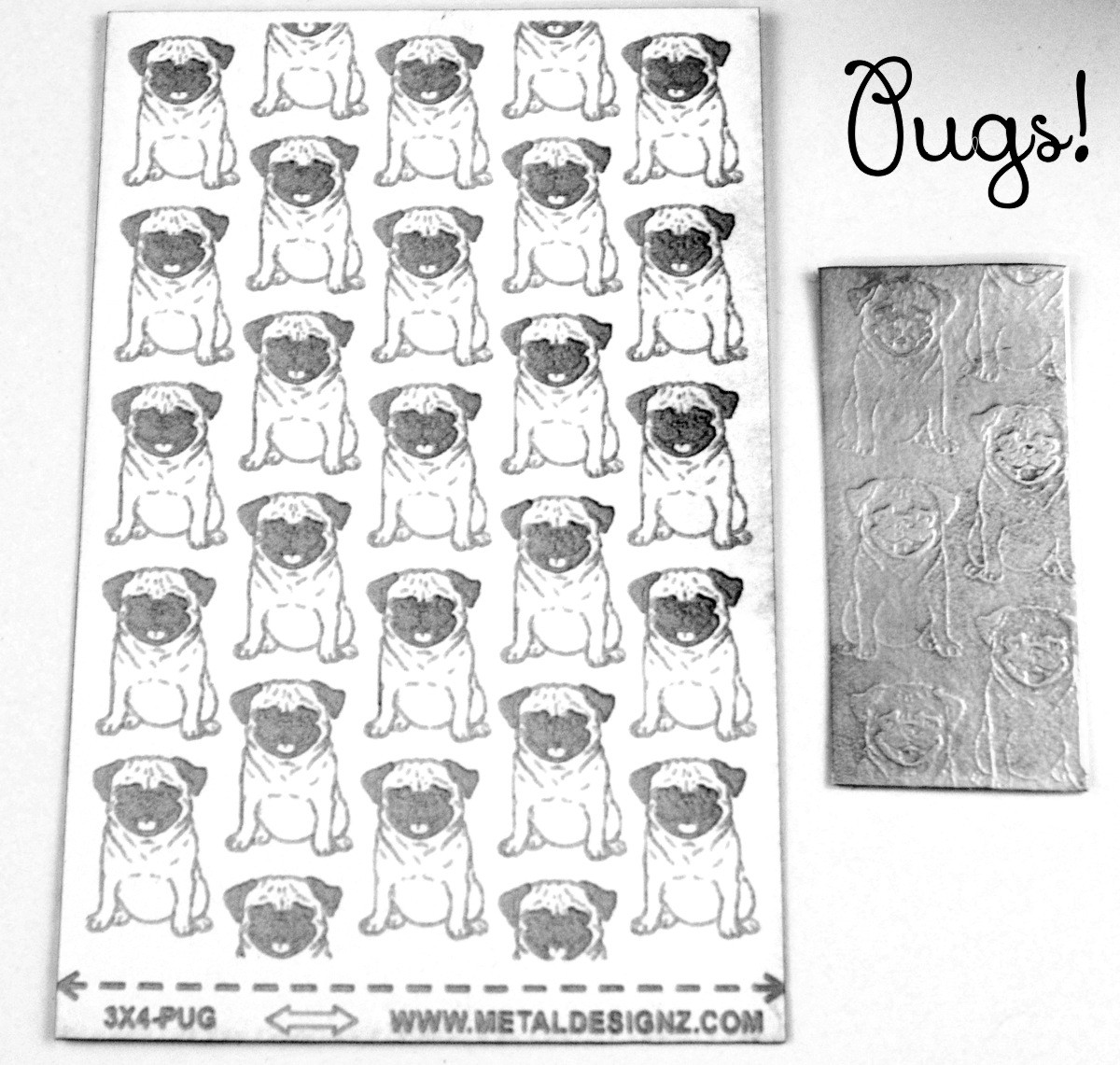 Laser Cut Texture Paper -Pugs - Metal Designz