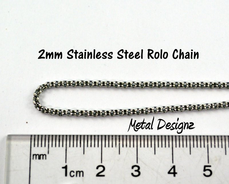Stainless Steel Rolo Chain - 2mm - By 