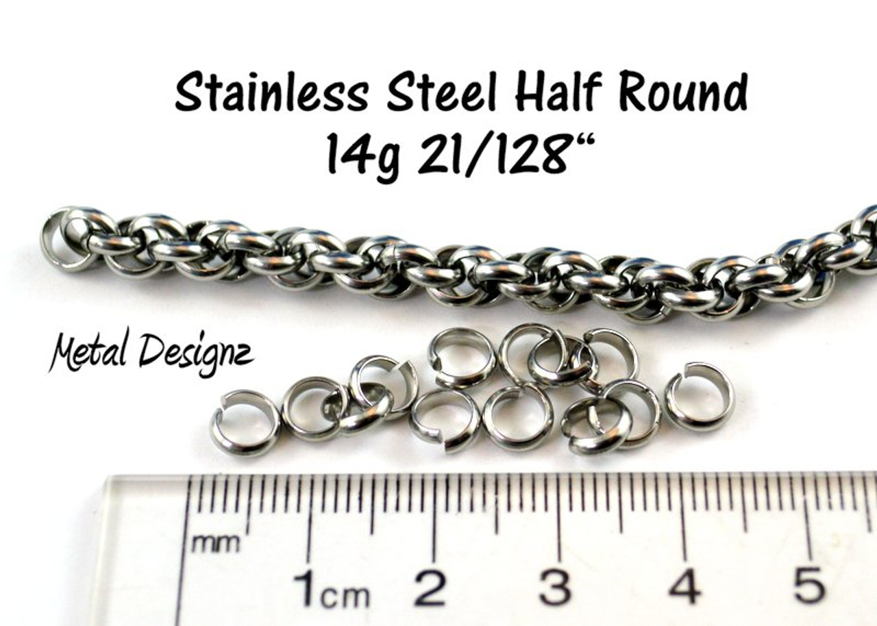 Stainless Steel - Half Round Wire - 14g 21/128