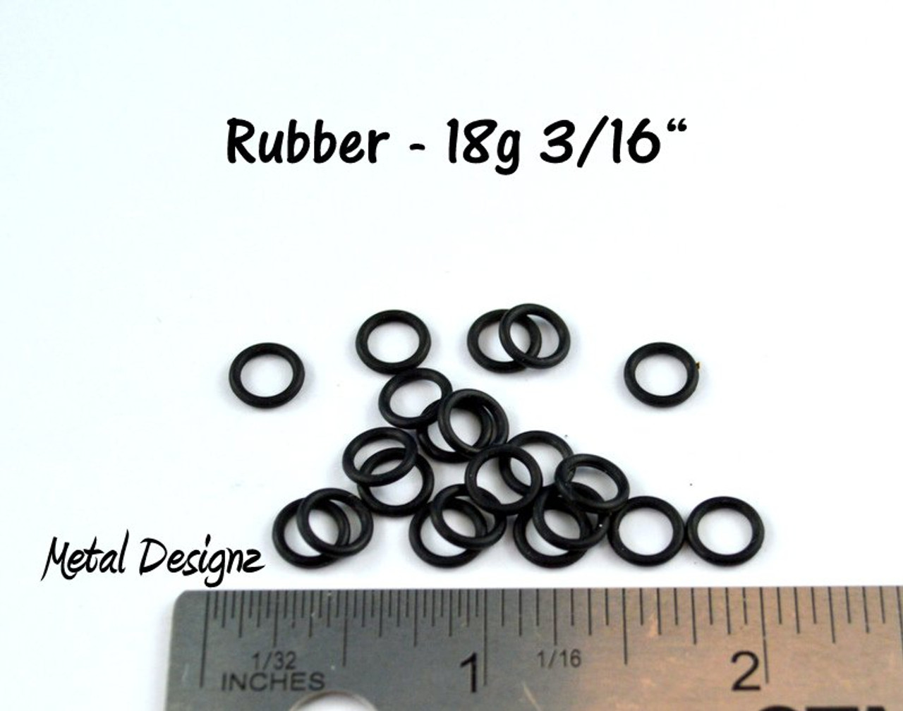 Rubber Jump Rings 18g 3/16 - Black