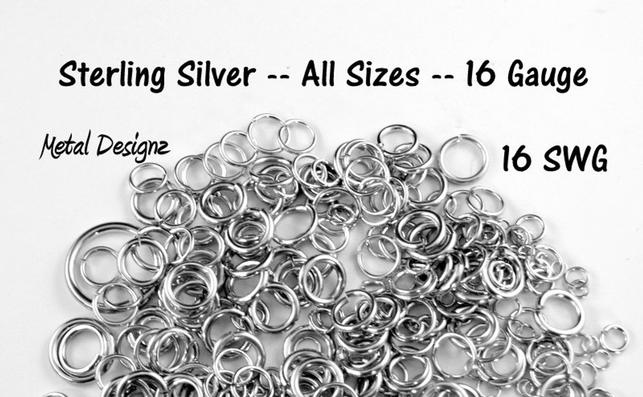 50 Oxidized Black Sterling Silver Jump Rings - You Pick Gauge and