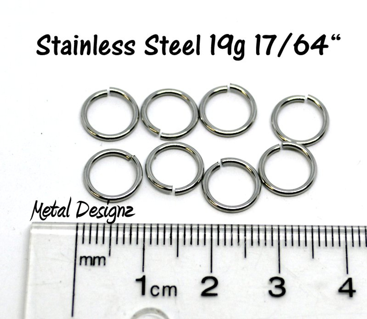 Stainless Steel Jump Rings 19 Gauge 9/64 id.