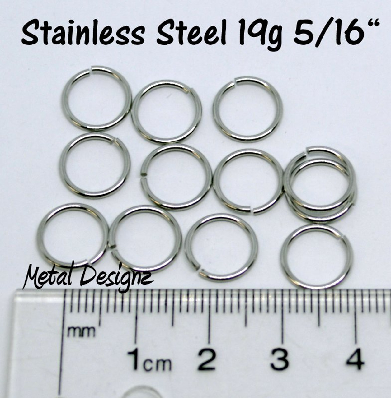 Stainless Steel Jump Rings 19 Gauge 5/16 id.