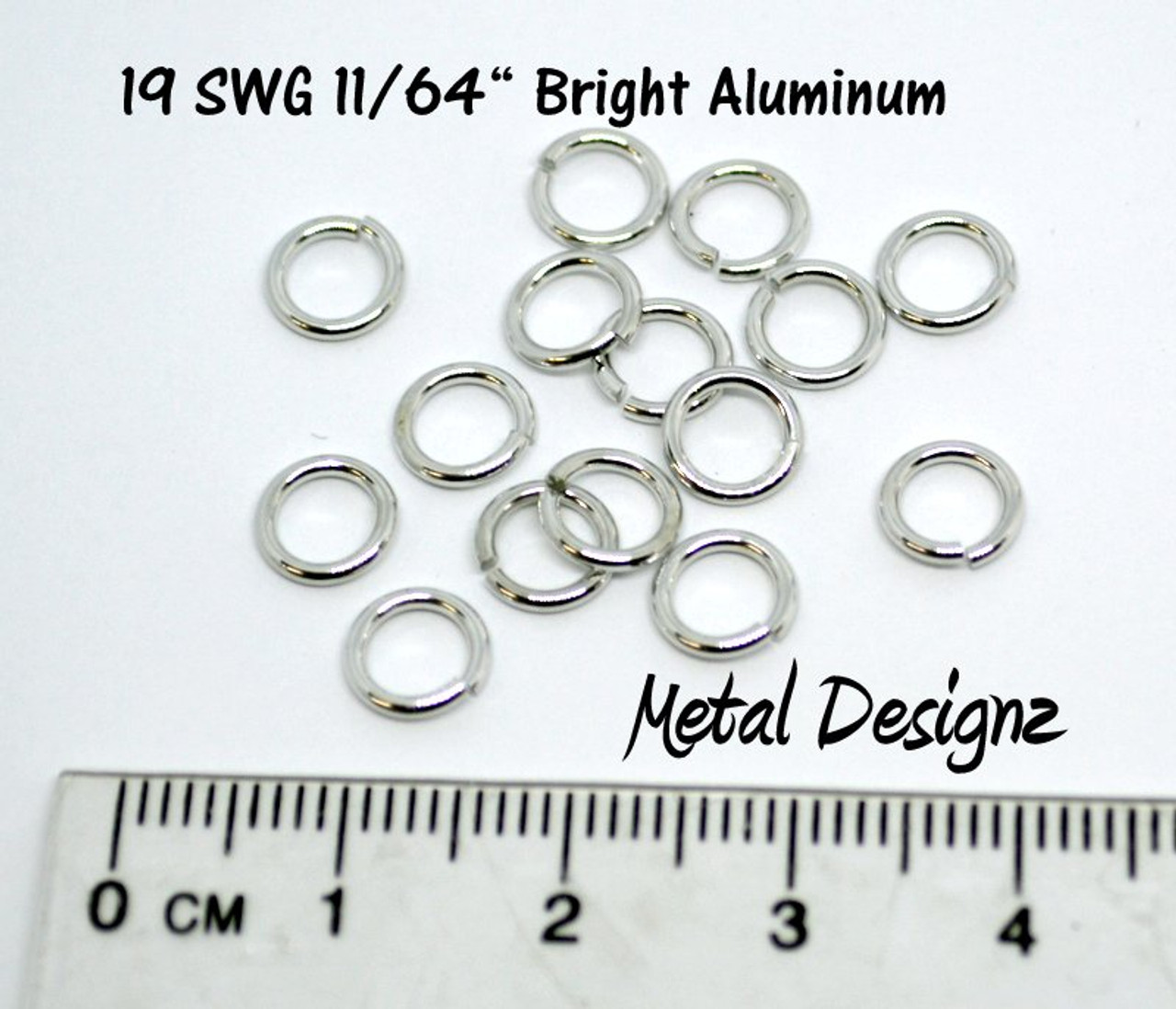Bright Aluminum Jump Rings 19 SWG Gauge 11/64 - Metal Designz