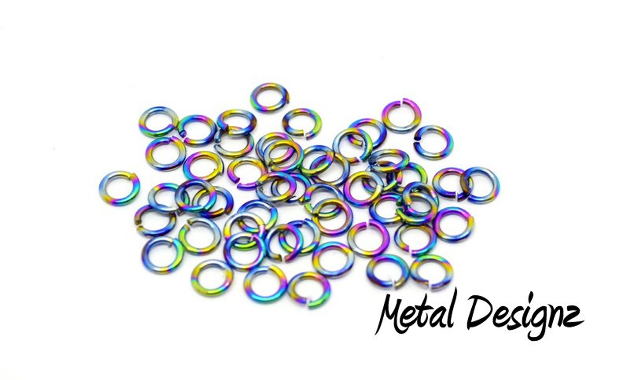 100 Glossy Black Anodized Niobium Jump Rings in Your Pick of Diameter