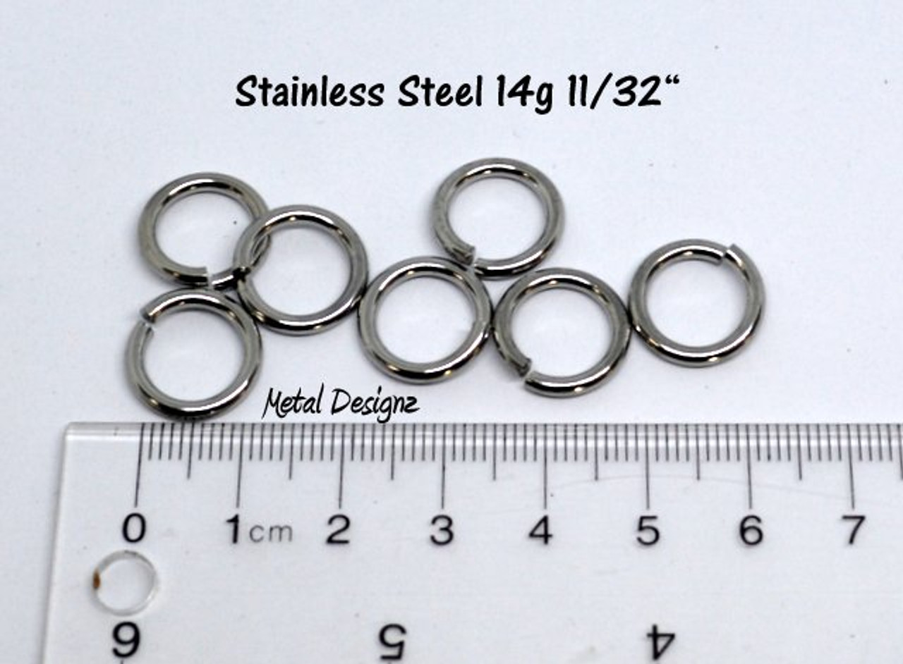 Stainless Steel Jump Rings 14 Gauge 11/32 id. - Metal Designz