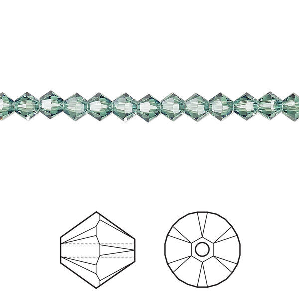 100 Perles Facettes De Bohême 4 Mm Erinites - Lot Neuf, Fabrication Française Preciosa