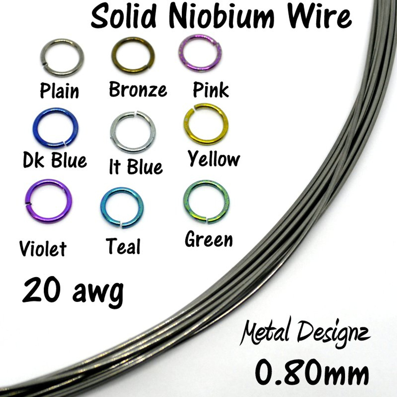 20 Gauge Anodized Niobium Wire for EZ Earring Tool - Metal Designz