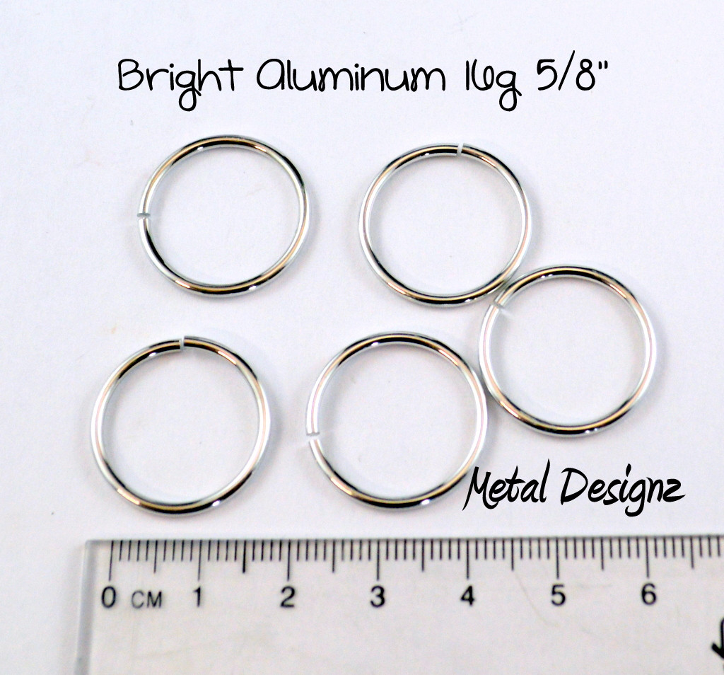 Bright Aluminum Jump Rings 16 Gauge 5/8