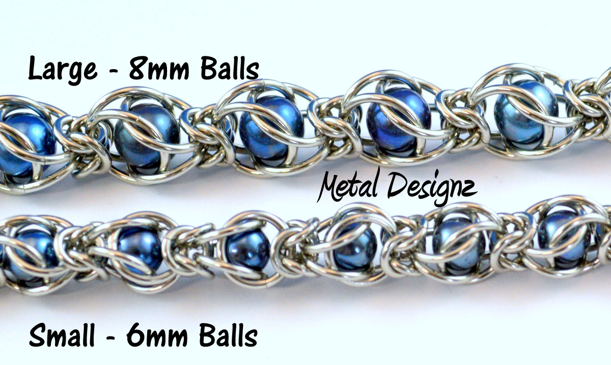 Caged Ball Bearing Bracelet Kit Stainless Steel and Titanium Small