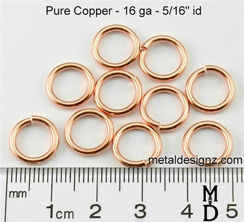 Copper Jump Rings 16 Gauge 5/16" id. Metal Designz