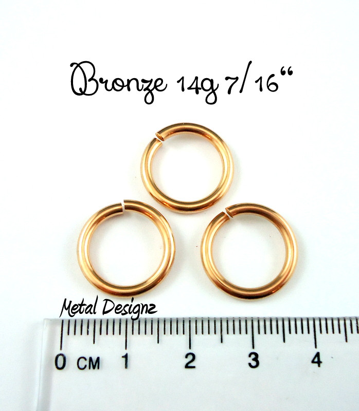 Bronze Jump Rings 14 Gauge 7/16" id. Metal Designz