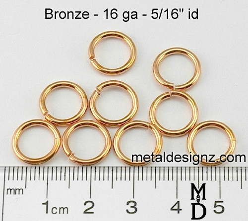 Bronze Jump Rings 16 Gauge 5/16" id. Metal Designz