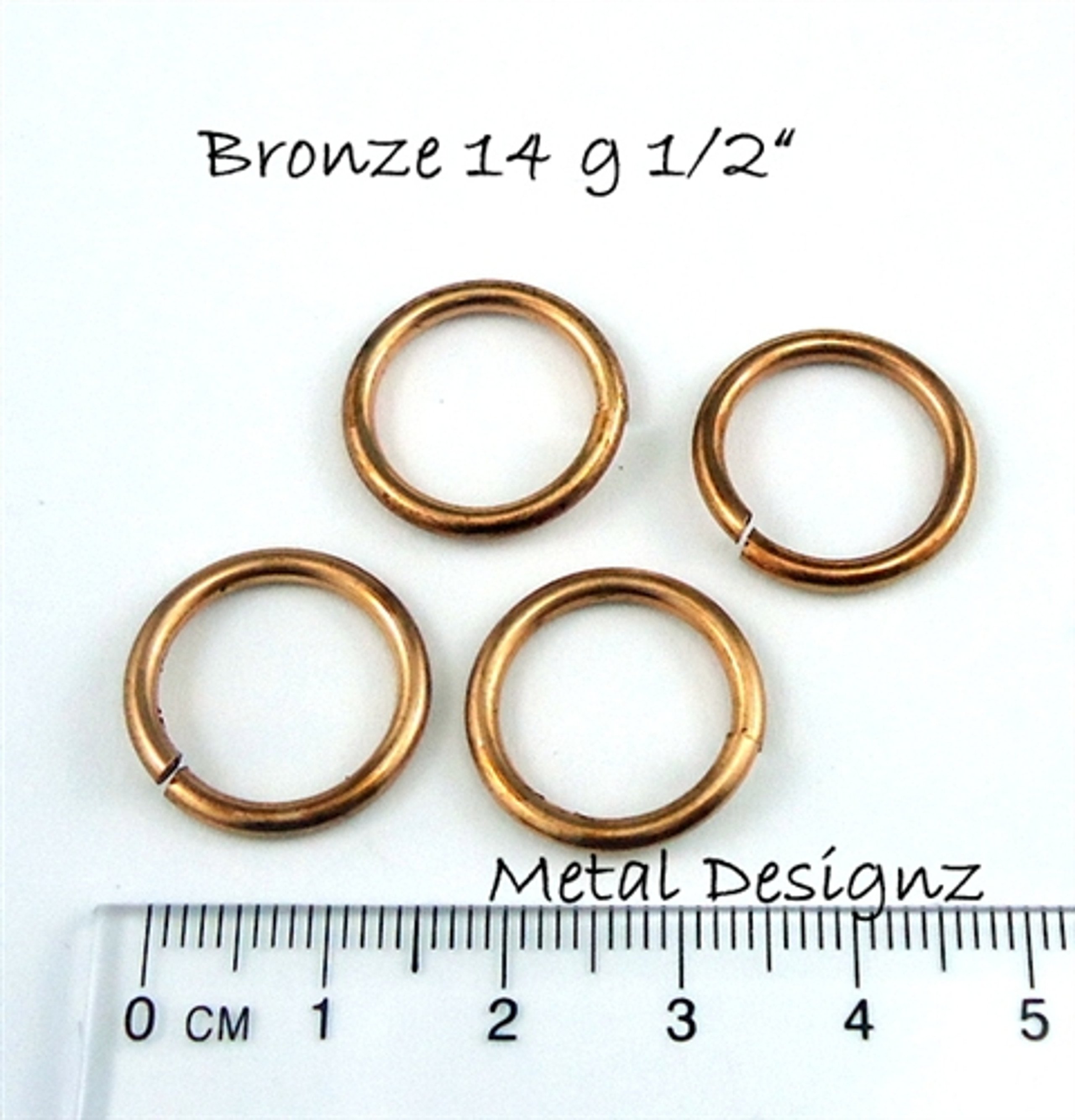 Bronze Jump Rings 14 Gauge 1/2" id. Metal Designz