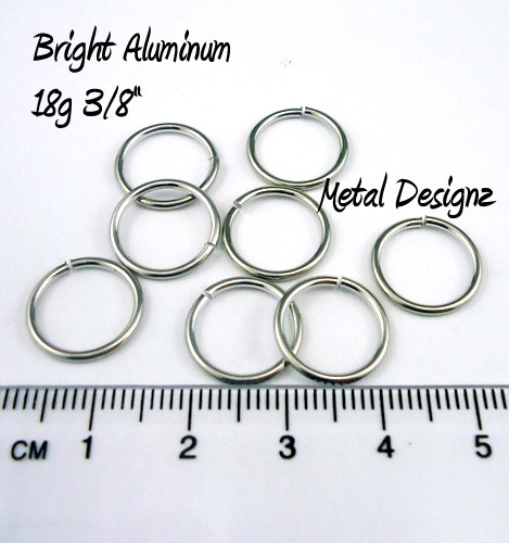 Bright Aluminum Jump Rings 18 Gauge 3/8" id Metal Designz