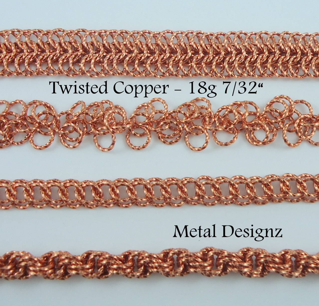 Square Copper Wire Twisted Jump Rings 18 7/32