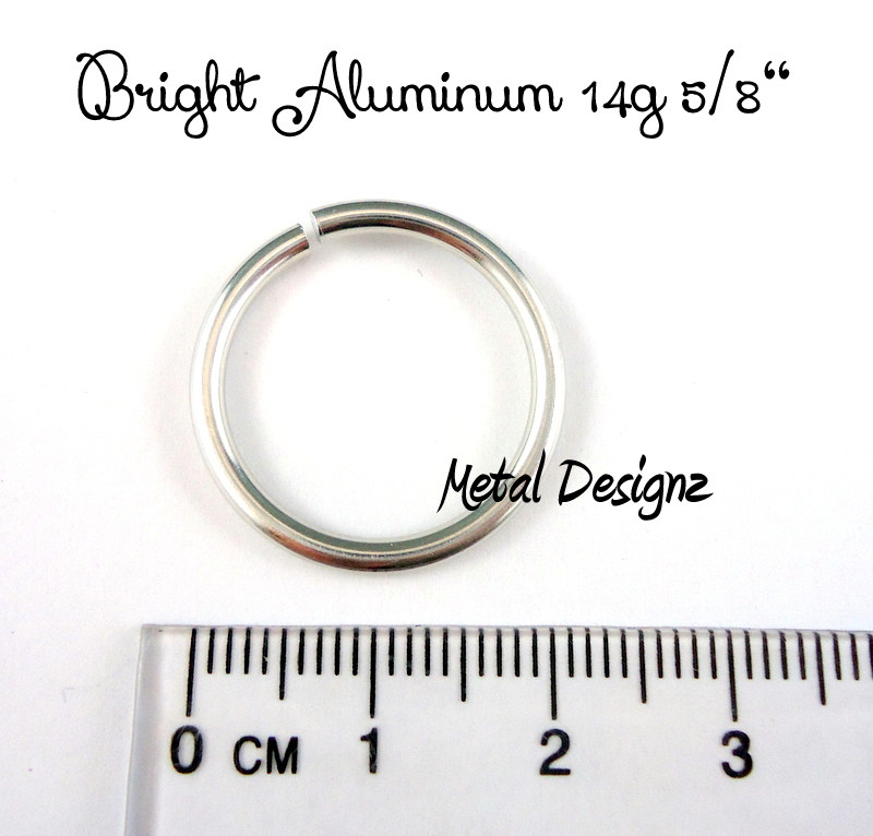 Bright Aluminum Jump Rings 14 Gauge 5/8" id. Metal Designz