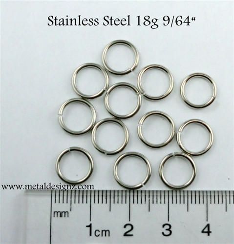 Stainless Steel Jump Rings 18 Gauge 9/64