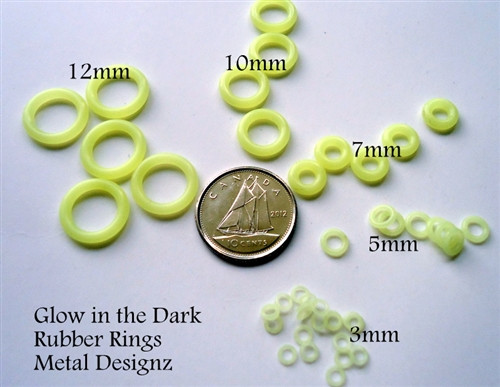 Glow in the Dark Jump Rings Rubber - 3mm - perfect for Japanese weaves