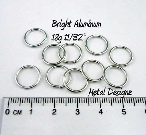 Bright Aluminum Jump Rings 18 Gauge 11/32"