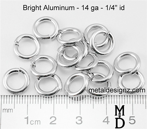 Jump Rings - Bright Aluminum - 14 SWG Gauge - Metal Designz