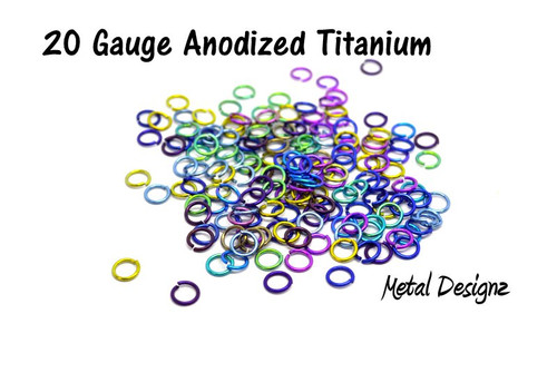 Anodized Titanium Jump Rings 20 Gauge 3/32" id.