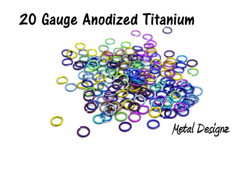 Anodized Titanium Jump Rings 20 Gauge 5/32" id.