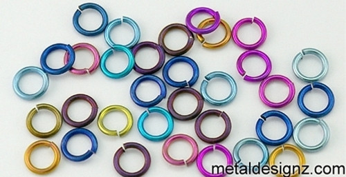 Anodized Niobium Jump Rings 20 Gauge 3/16" id.