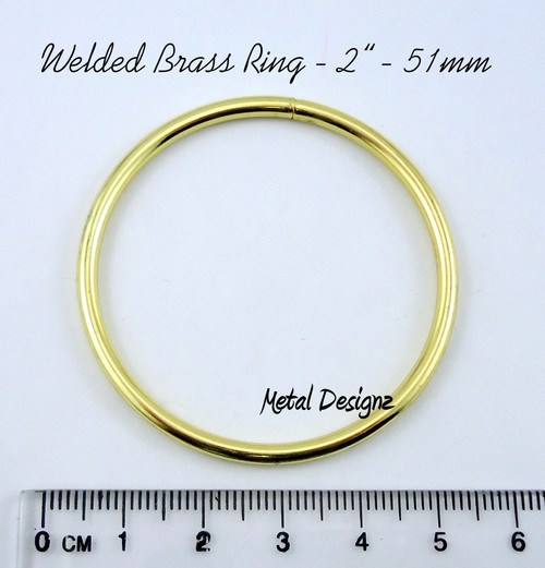 2 inch Solid Welded Rings - Solid Brass