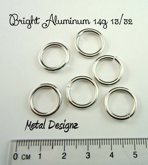 Bright Aluminum 14g 13/32" Jump Rings - Saw Cut Premium Jump RIngs