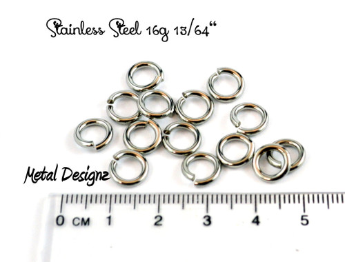 Stainless Steel Jump Rings 16 Gauge 13/64" id.