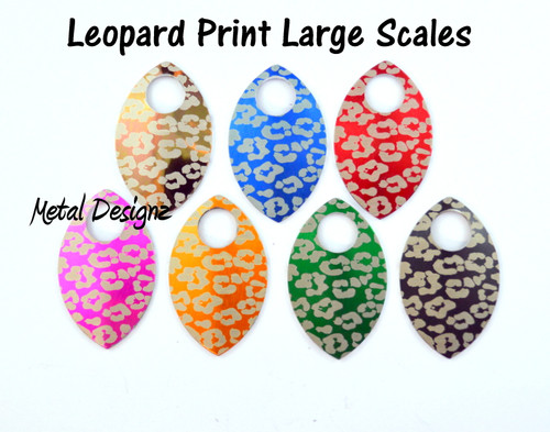 Leopard Skin Print Engraved Anodized Aluminum Large Scales