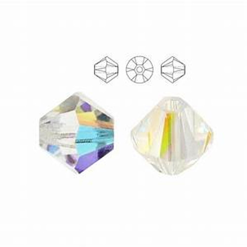 Swarovski Crystal, 4mm  bicone (48pk), Crystal AB