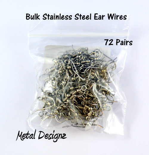 Stainless Steel Ear Wires - Bulk Bag - 72 Pair