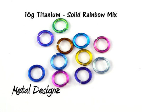 Anodized Titanium Jump Rings 16 Gauge 5/16" id.