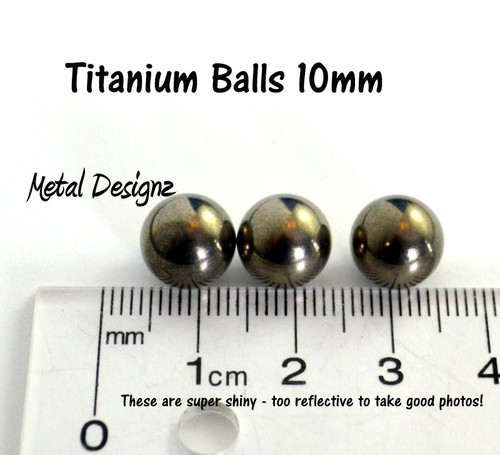 10 mm Titanium Ball Bearings - Plain color with mirror finish -Sold Individually