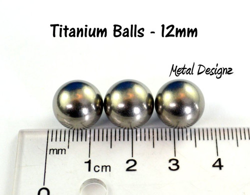 12 mm Titanium Ball Bearings - Plain color with mirror finish -Sold Individually