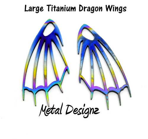 Laser Cut Titanium Dragon Wings - Large - Sold by pair