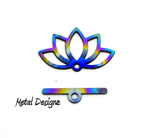 Laser Cut Titanium Toggle -Lotus with medium Bar