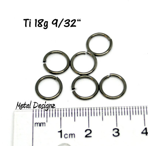 Titanium Jump Rings 18 Gauge 9/32" id.