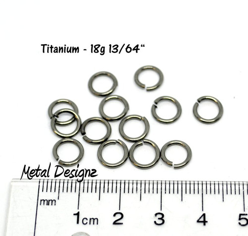 Titanium Jump Rings 18 Gauge13/64" id.