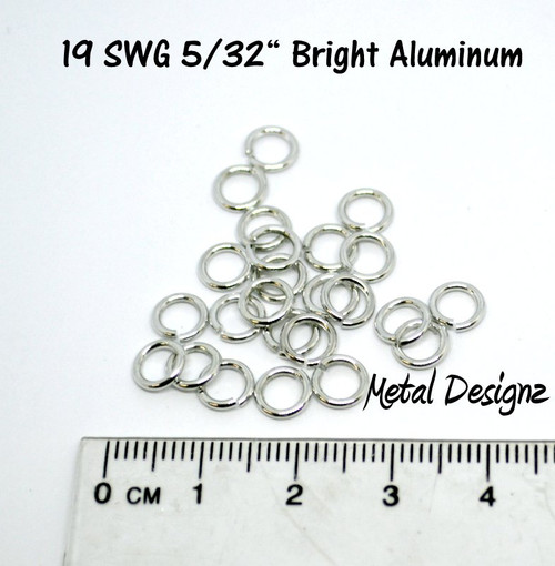 Bright Aluminum Jump Rings 19 SWG Gauge 5/32" id.