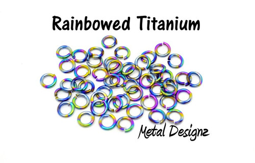 Rainbowed Titanium Jump Rings 14 Gauge 25/64"