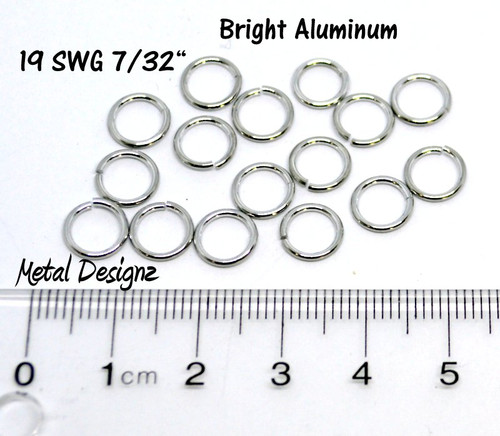 Bright Aluminum Jump Rings 19 SWG Gauge 7/32" id.