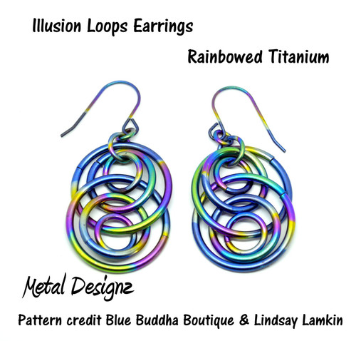 Rainbow Titanium Illusion Hoop Earrings