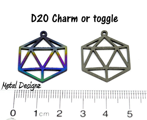 Laser Cut Titanium Toggle or Charm Findings - D20