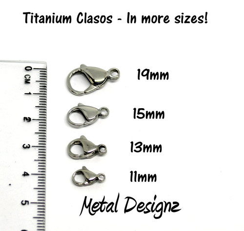 Titanium Clasp 19mm - Plain- Sold Individually 