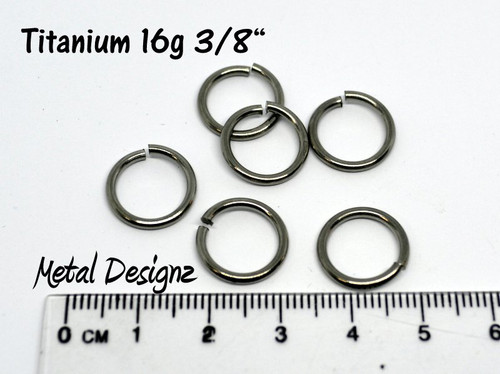 Titanium Jump Rings 16 Gauge 3/8" id.