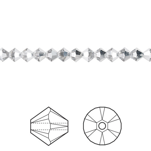 Copy of Swarovski Crystal, 4mm  bicone (48pk),  Crystal CAL